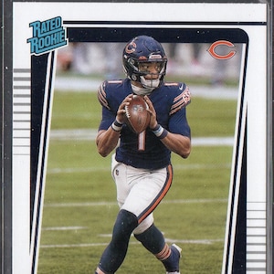 Tarjeta de fútbol americano Donruss #253 de Justin Fields RC 2021 - Chicago Bears