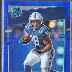 JONATHAN TAYLOR RC 2020 Donruss Optic #167 Blue Hyper Prizm Parallel Football Card - Indianapolis Colts