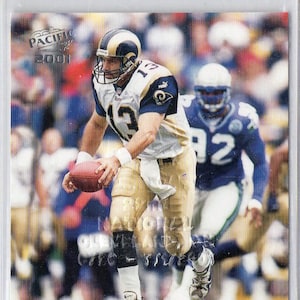KURT WARNER 2001 Pacific #362 Cleveland National Promo Parallel Football Card - St Louis Rams