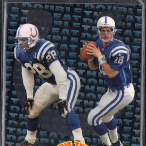 PEYTON MANNiNG/MARSHALL FAULK 1998 Topps Stadium Club Double Threat #DT1 Tarjeta de fútbol - Indianapolis Colts