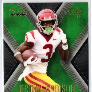 JORDAN ADDISON Wild Card 2023 X-plode National #25 Green Parallel Football Card #/8 - Minnesota Vikings