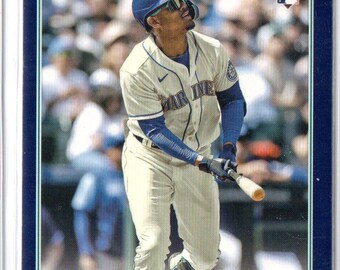 JULIO RODRIGUEZ RC 2022 Topps Chrome Update #44 Blue Parallel Baseball Card - Seattle Mariners