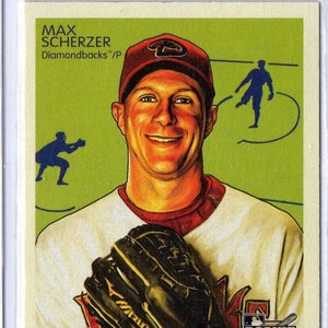 Op de afbeelding: Een honkbalkaart met een cartoonillustratie van een honkbalspeler in een rood-wit uniform, die een honkbalhandschoen vasthoudt. De kaart heeft een rode rand met de tekst "Ken Griffey Jr. says..." en een klein logo met de tekst "Rookie Card".