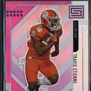 TRAVIS ETIENNE JR 2021 Panini Chronicles Status #168 Pink Parallel Football Card - Jacksonville Jaguars