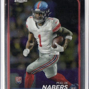 MALIK NABERS RC 2024 Topps Chrome #205 Football Card - New York Giants