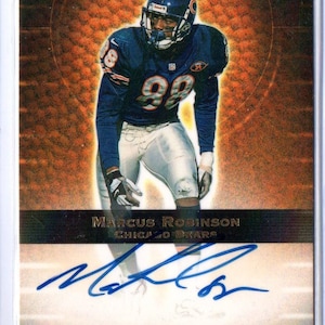 Tarjeta de fútbol con autógrafos de reserva Bowman 2000 de MARCUS ROBINSON - Chicago Bears