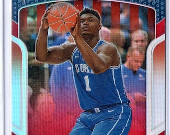 Tarjeta de baloncesto Prizm Parallel roja Panini Prizm n.° 100 de ZION WILLIAMSON 2019 - New Orleans Pelicans