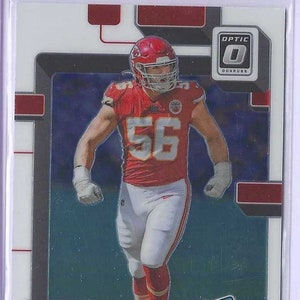 Tarjeta de fútbol americano GEORGE KARLAFTIS RC 2022 Donruss Optic n.° 256 - Kansas City Chiefs