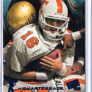Tarjeta de fútbol azul paralela con pase de prensa n.° 1 de PEYTON MANNING, 1998 - Indianapolis Colts