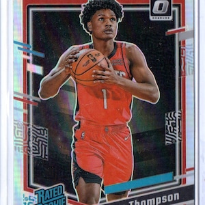 Carte de basket-ball Prizm parallèle Donruss Optic #229 RC 2023 AMEN THOMPSON - Houston Rockets