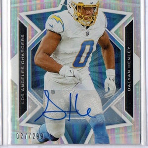Tarjeta de fútbol con autógrafo Panini R&S n.° 124 de DAIYAN HENLEY RC 2023, n.° 299 - Los Angeles Chargers