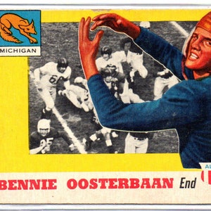 BENNIE OOSTERBAAN 1955 Topps #80 Tarjeta de fútbol - Michigan Wolverines
