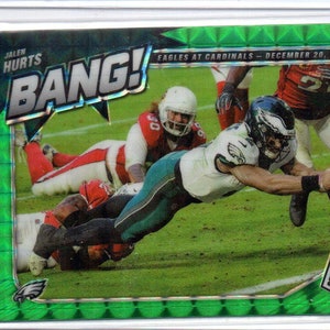 Tarjeta de fútbol paralela verde Panini Mosaic Bang! #4 de JALEN HURTS 2021 - Philadelphia Eagles