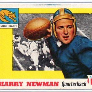 Tarjeta de fútbol americano Topps n.° 62 de HARRY NEWMAN 1955 - Michigan Wolverines
