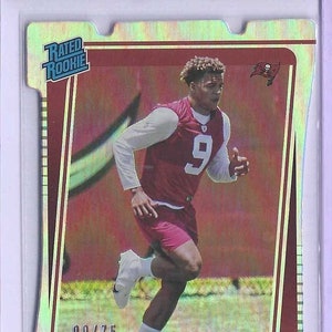 Tarjeta de fútbol con troqueles y prueba de prensa paralela RC 2021 Donruss n.° 346 de JOE TRYON, n.° 75 - Tampa Bay Buccaneers