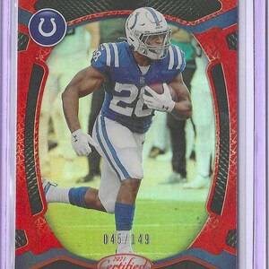 JONATHAN TAYLOR 2021 Panini Certified #25 spiegeloranje parallelle voetbalkaart #/149 - Indianapolis Colts