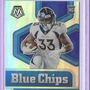 JAVONTE WILLIAMS 2021 Panini Mosaic Blue Chips #14 Prizm Parallel Football Card - Denver Broncos