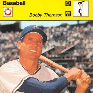 BOBBY THOMSON 1977 Editions Rencontre Sportscasters Card - Chicago Cubs