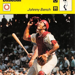 JOHNNY BENCH 1977 Editions Rencontre Sportscasters Card