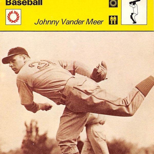 JOHNNY VANDER MEER 1977 Editions Rencontre Sportscasters Card - Cincinnati Reds