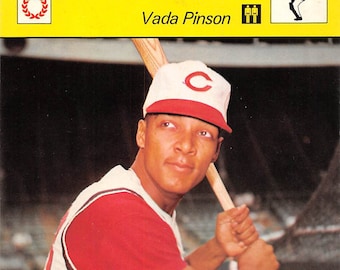 VADA PINSON 1978 Editions Rencontre Sportscasters Card - Cincinnati Reds