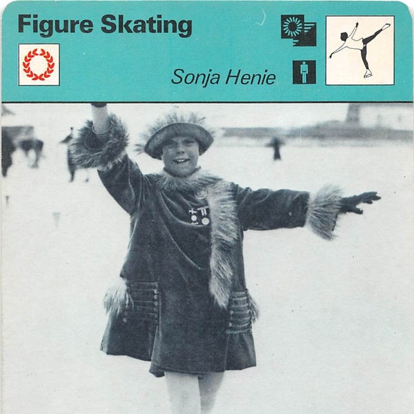 SONJA HENIE 1977 Editions Rencontre Sportscasters Card