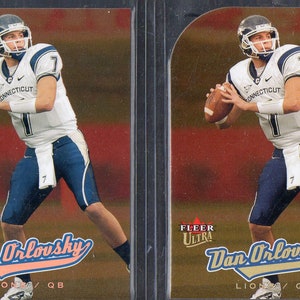DAN ORLOVSKY 2005 Fleer Ultra Football Cards (2) Lote