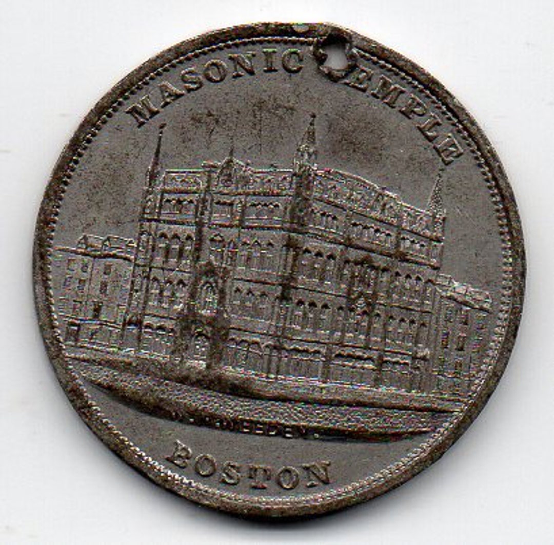 NEW MASONIC TEMPLE C.1860's Dedication Coin Token - Boston ...
