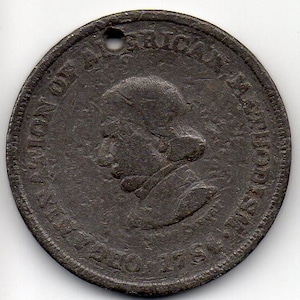 1884 Methodist Episcopal Church South Centenary Medal Token