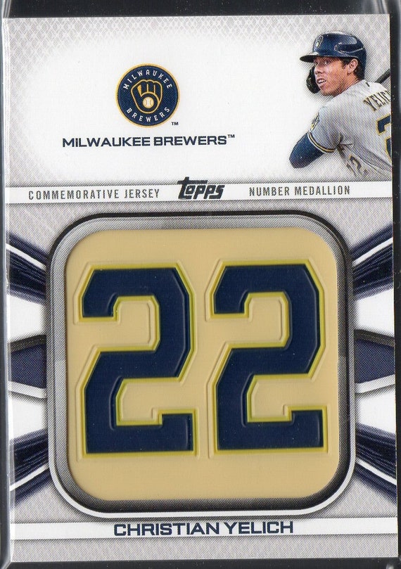 CHRISTIAN YELICH 2022 Topps Commemorative Jersey Number Medallion 
