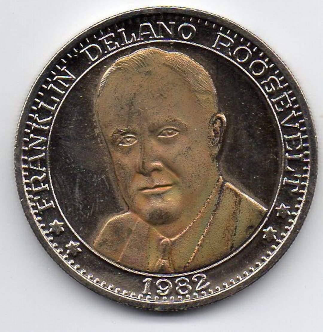 FRANKLIN D ROOSEVELT 1982 Anniversary Token Colored - Etsy