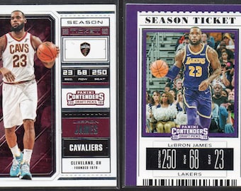 LEBRON JAMES Panini Contenders Basketball Karten (2) Lot