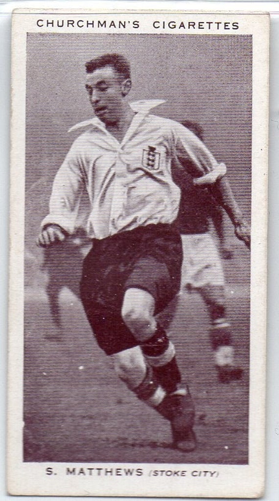 association footballers cigarette cards STANLEY MATTHEWS 1938 Churchman Association Footballers #29 Cigarette Card