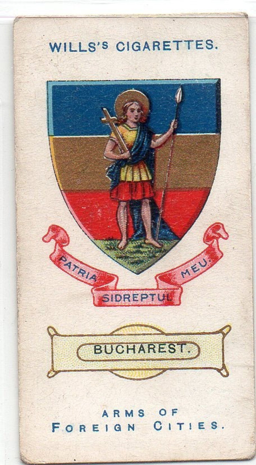 BUCHAREST 1912 Wills Arms of Foreign Cities #48 Cigarette Card