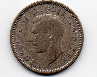 1952年 6ペンス硬貨 英国 ジョージ6世より 誕生日、記念日、工芸品