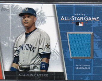 STARLIN CASTRO 2017 Topps Update All Star Stitches Relics Game Jersey Baseball Card - New York Yankees