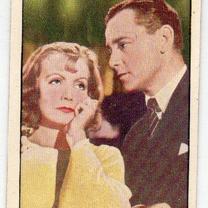 HERBERT MARSHALL / GRETA GARbO 1935 Carreras Beroemde Film Sterren # 79 Sigaret Kaart