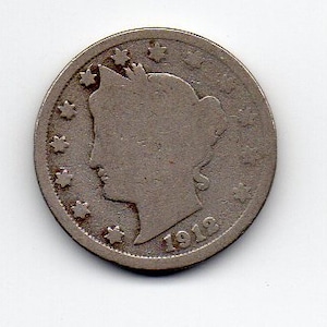 Vintage 1912-D US Liberty Head V Nickel (G) Coin