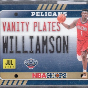 ZION WILLIAMSON 2020 Hoops Vanity Plates # 1 Basketball Karte - New Orleans Pelicans
