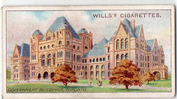 tobacco use in government buildings GOVERNMENT BUILDINGS, TORONTO 1914 Wills Overseas Dominions (canada) #43  Cigarette Card