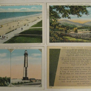 VIRGINIA vintage Début/Milieu des années 1900 Cartes postales Lot (4)