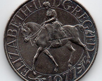 QUEEN ELIZABETH II 1977 Great Britain 25 New Pence Coin
