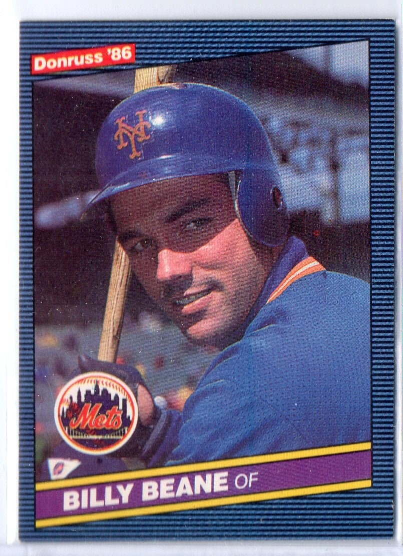BILLY BEANE RC 1986 Donruss #647 Baseball Card - New York Mets - Etsy