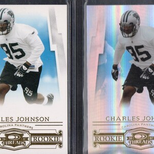 CHARLES JOHNSON RC 2007 Donruss Threads Tarjetas de Fútbol (2) Lote