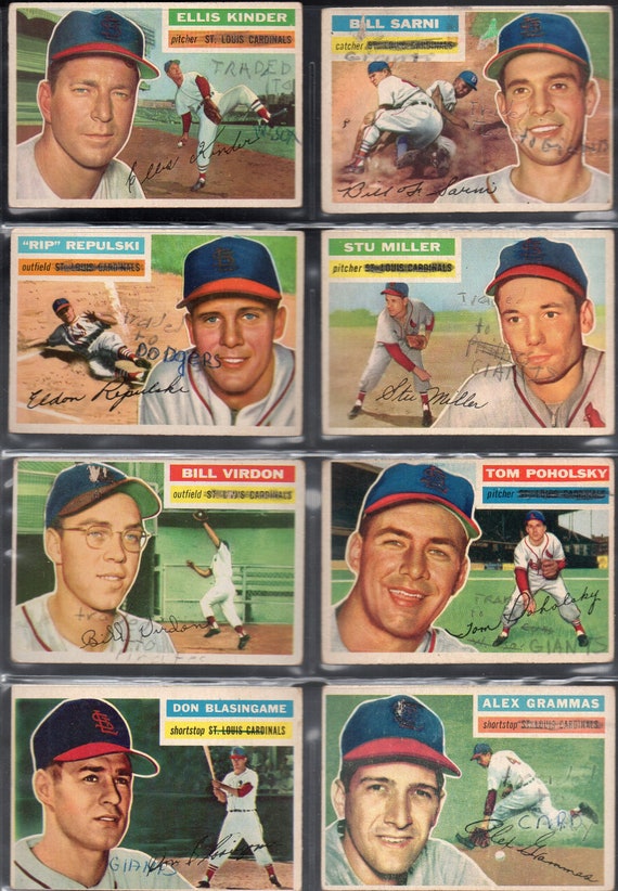 ST LOUIS CARDINALS 1956 Topps Baseball Card Team Lot 11 -  Israel