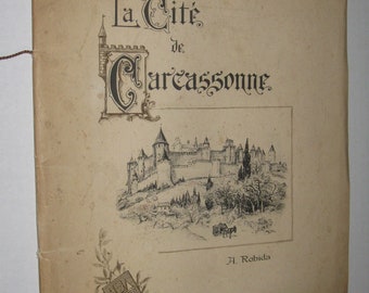 LA CITE de CARCASSONNE c.1920's by Albert Robida