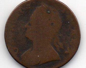 KING GEORGE II 1740 Great Britain Half Penny Coin