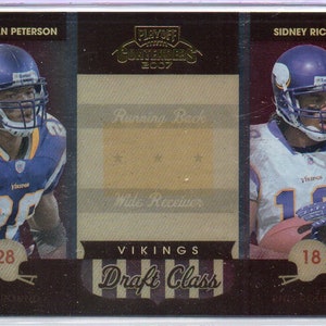 ADRIAN PETERSON/Sidney Rice 2007 Playoff Contenders Draft Clase #18 Tarjeta de fútbol #/1000 - Minnesota Vikings
