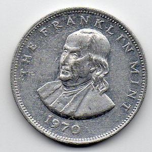 BEN FRANKLIN Vintage 1970 Franklin Mint Aluminum Token Coin