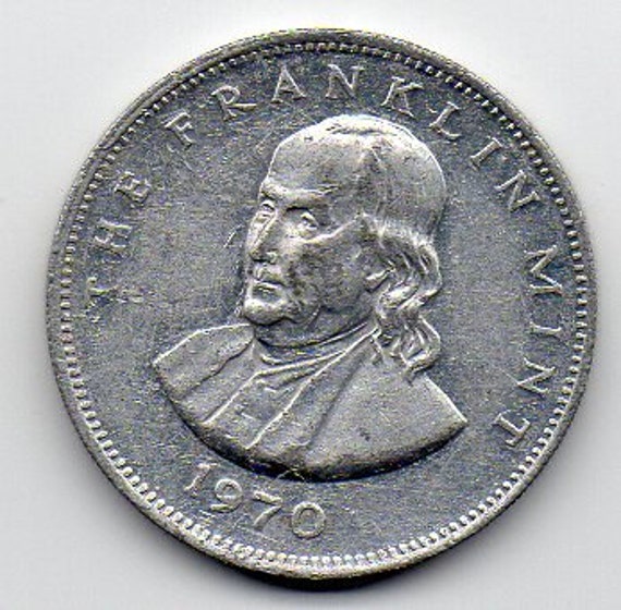BEN FRANKLIN Vintage 1970 Franklin Mint Aluminum Token Coin